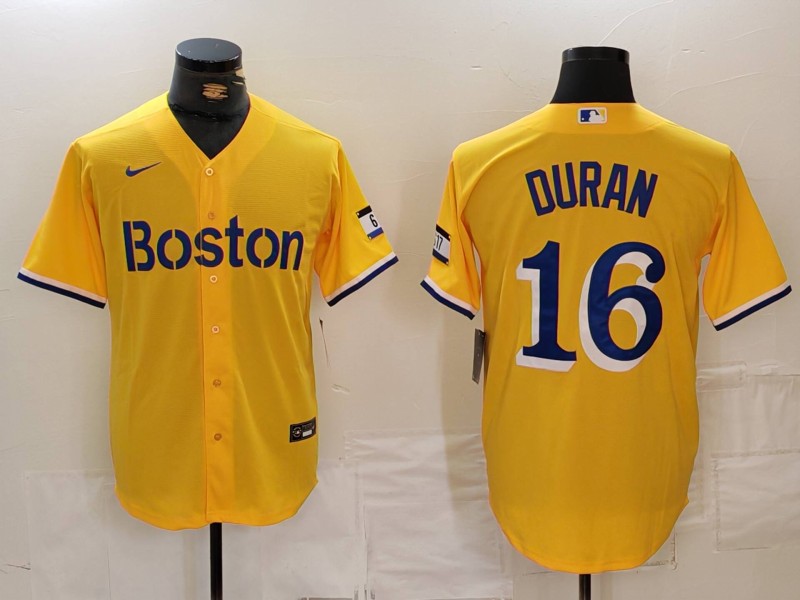 Men's Boston Red Sox Jarren Duran #16 Gold City Connect Limited Jersey